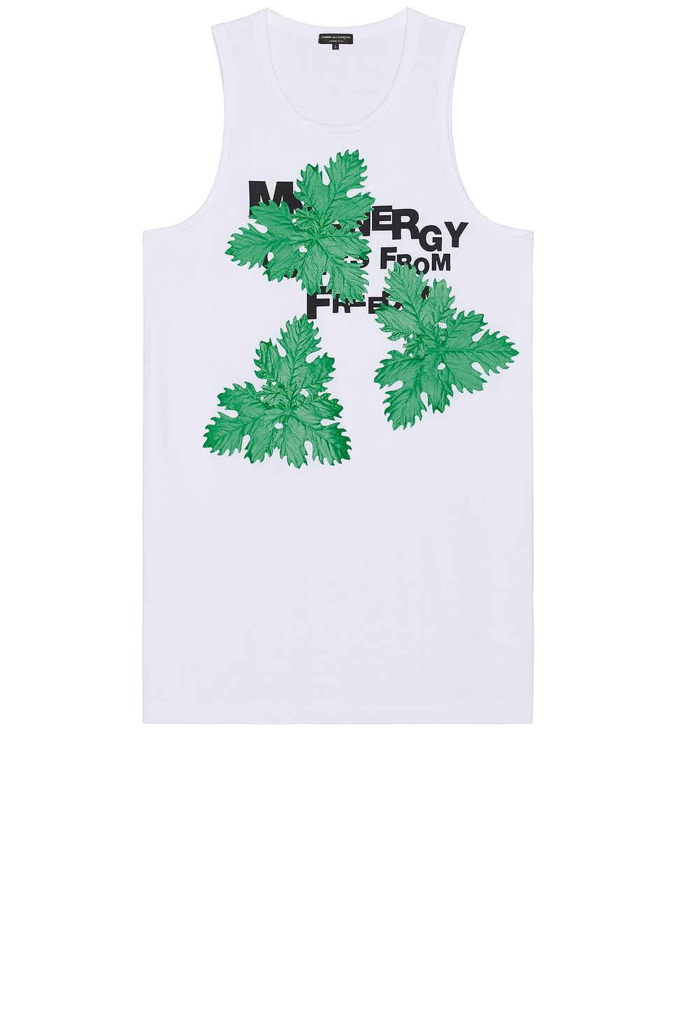 Image 1 of COMME des GARCONS Homme Plus Leaf Tank in White & Green