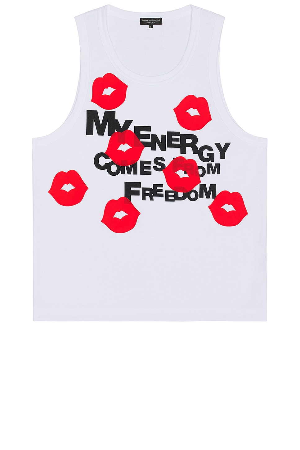 Image 1 of COMME des GARCONS Homme Plus Lip Tank in White & Red
