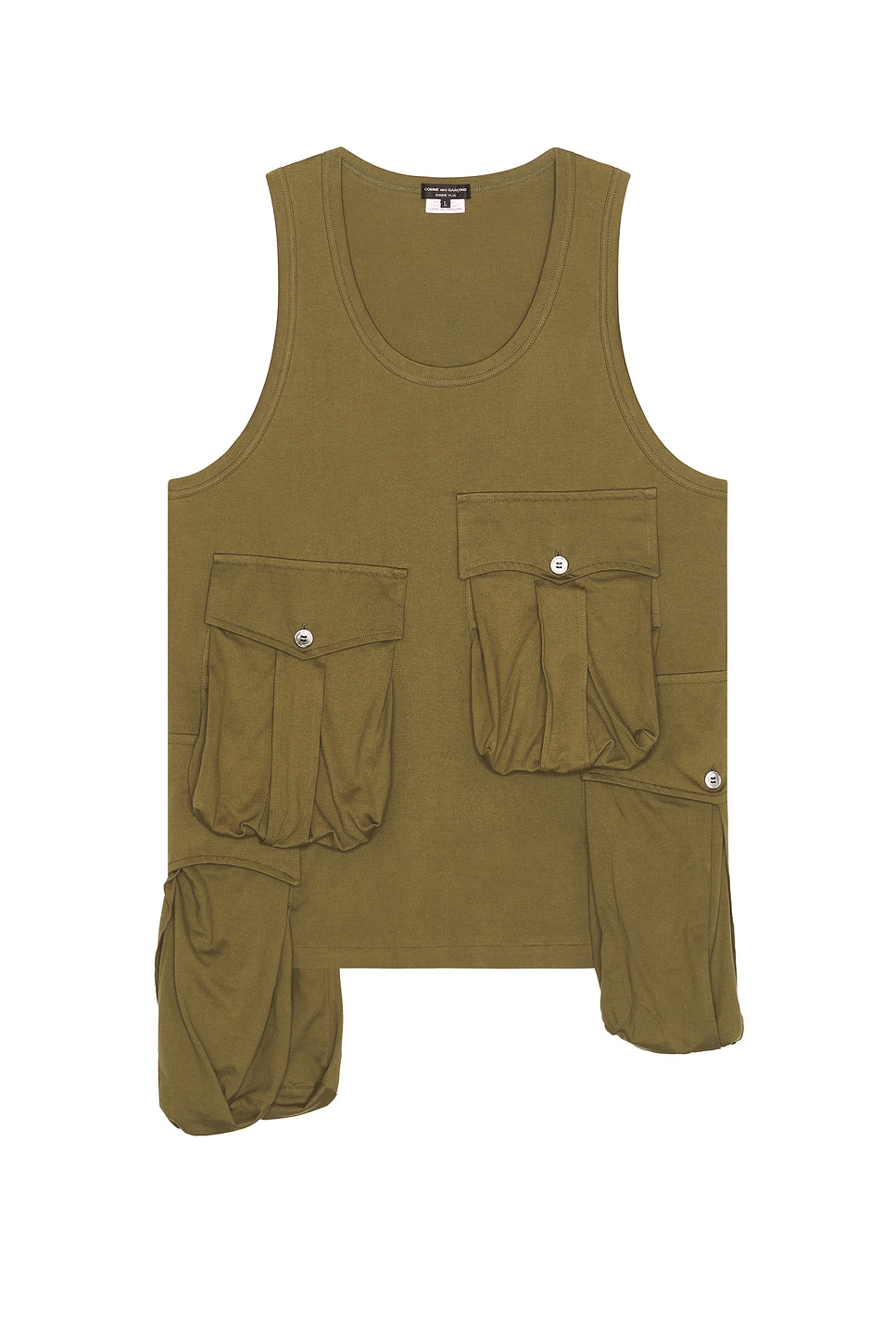 Image 1 of COMME des GARCONS Homme Plus Pocket Tank in Khaki 2