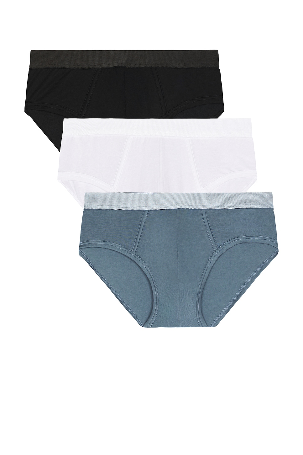 Image 1 of CDLP 3 X Y Briefs in Black, Steel Blue, & White