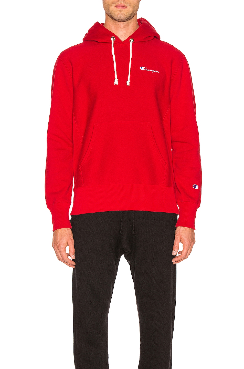 Image 1 of Champion Reverse Weave Champion Hooded Sweatshirt in Red