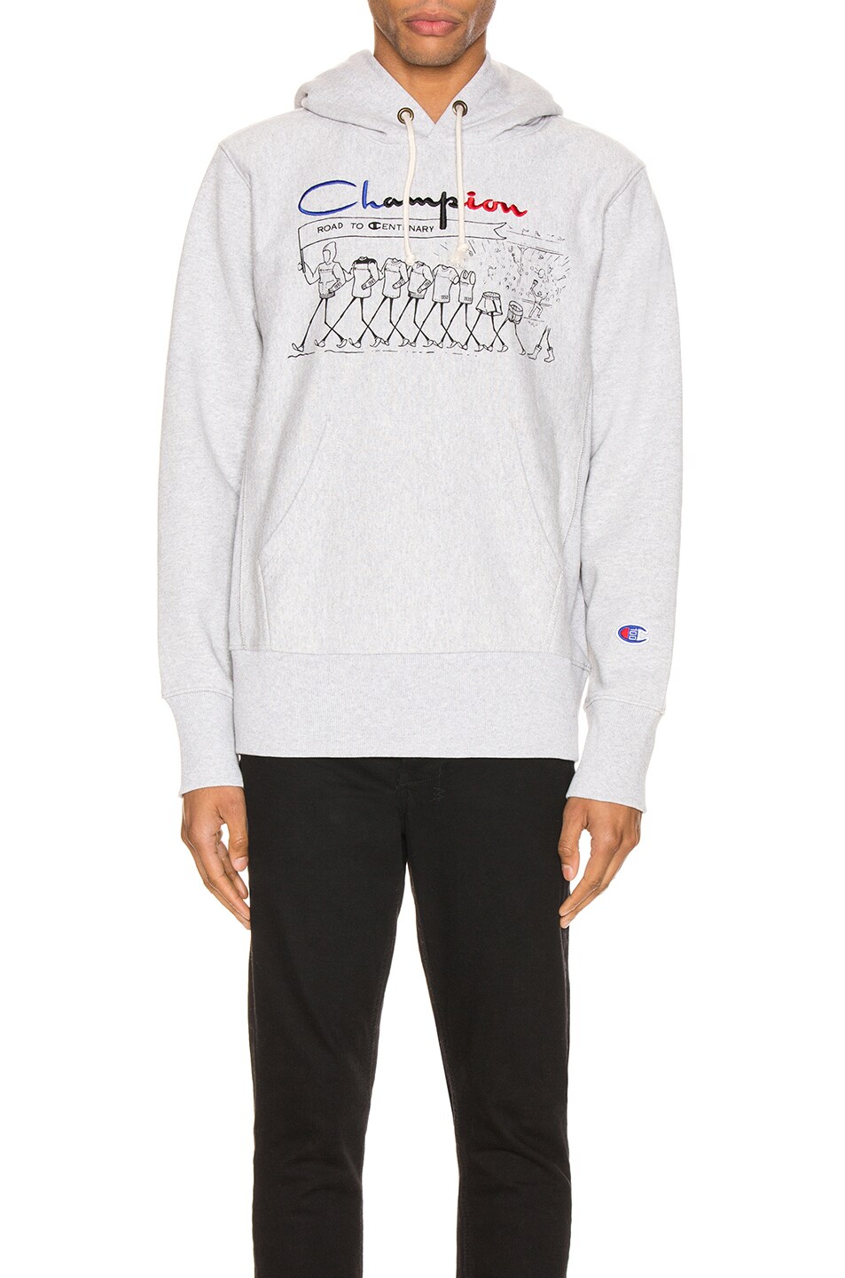 Image 1 of Champion Reverse Weave Centenary Hooded Sweatshirt in Oxford Gray