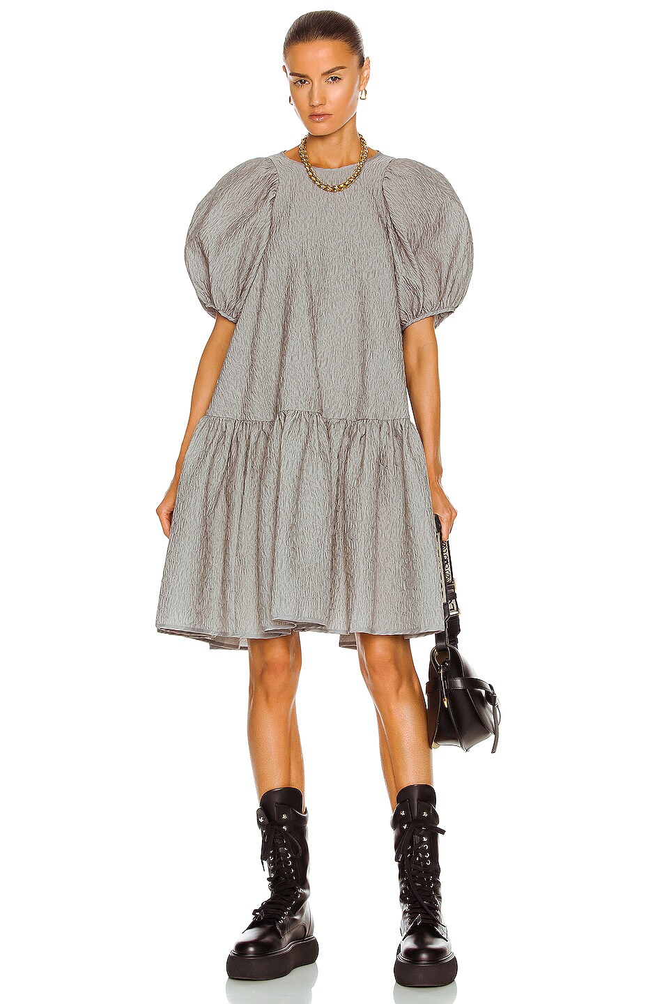 Image 1 of Cecilie Bahnsen Alexa Dress in Dove Grey