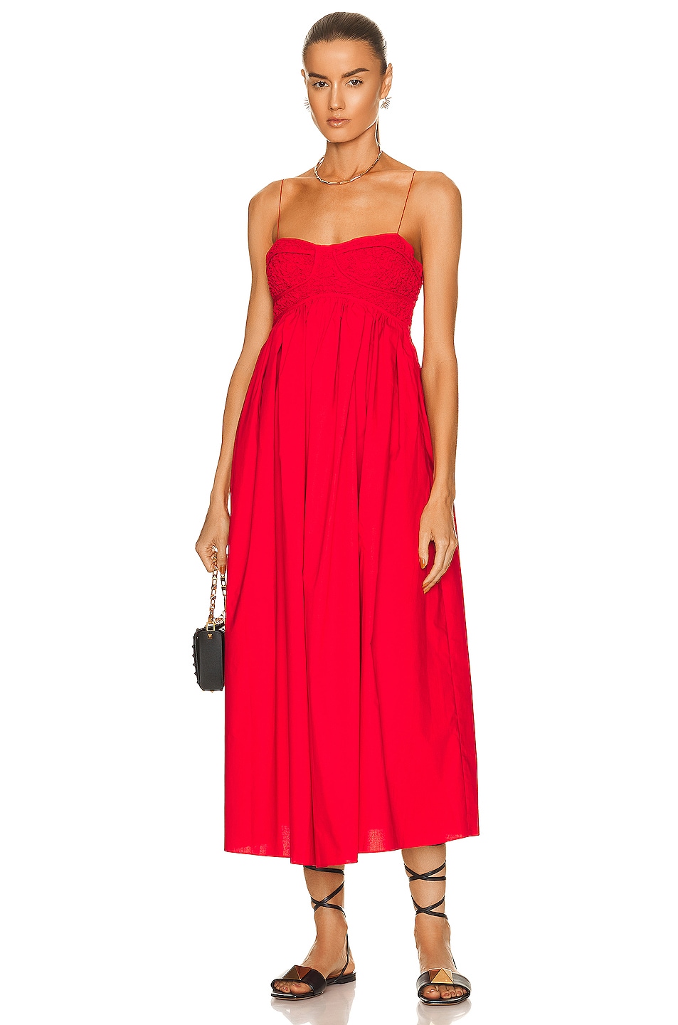 Image 1 of Cecilie Bahnsen Heather Dress in Poppy Red