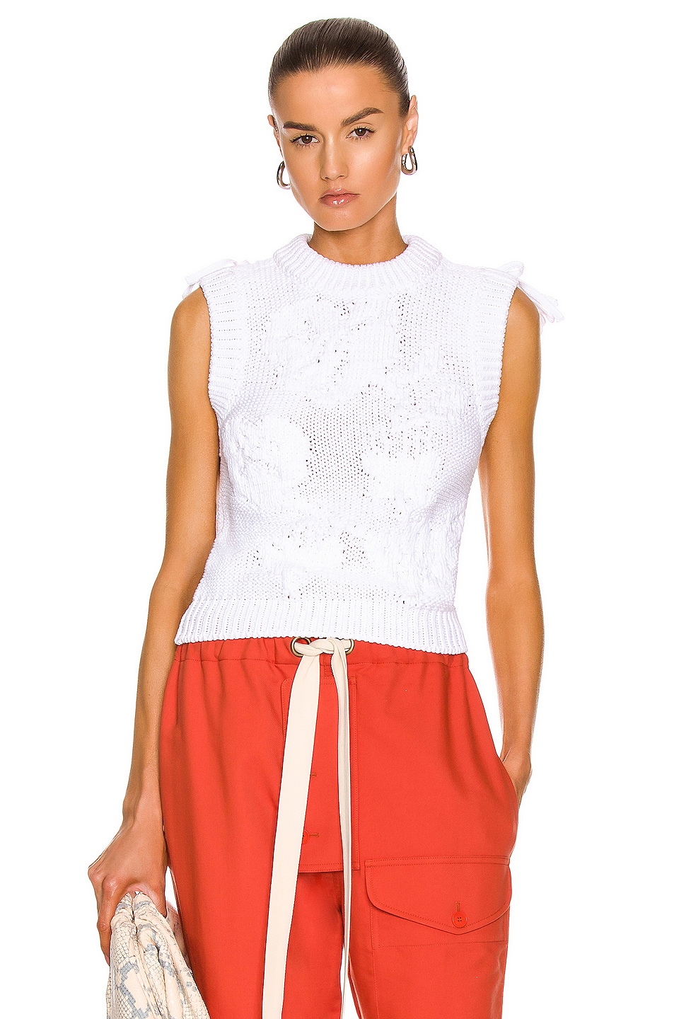 Image 1 of Cecilie Bahnsen Henley Top in White