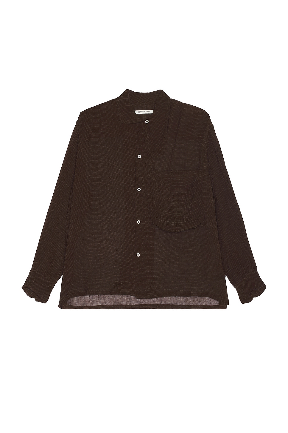 Image 1 of Connor McKnight Crinkle Long Sleeve Big Pocket Shirt in Brown