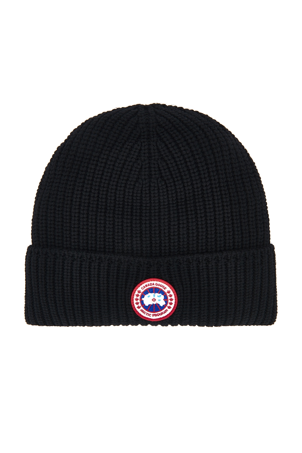 Canada Goose Ribbed Texture Cuffed Hats With Folded Cuff In Black