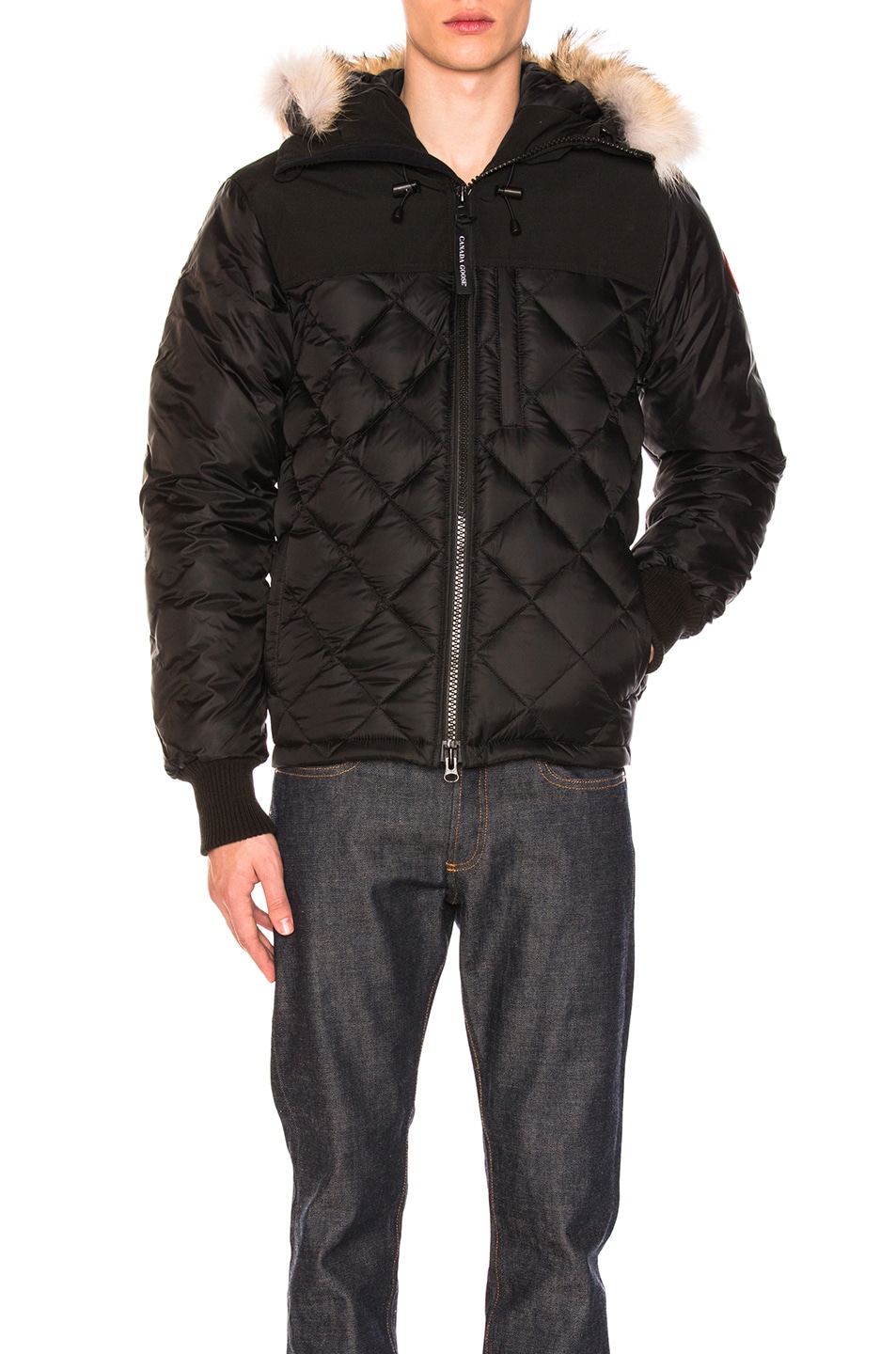 Image 1 of Canada Goose Pritchard Coat With Coyote Fur Trim in Black