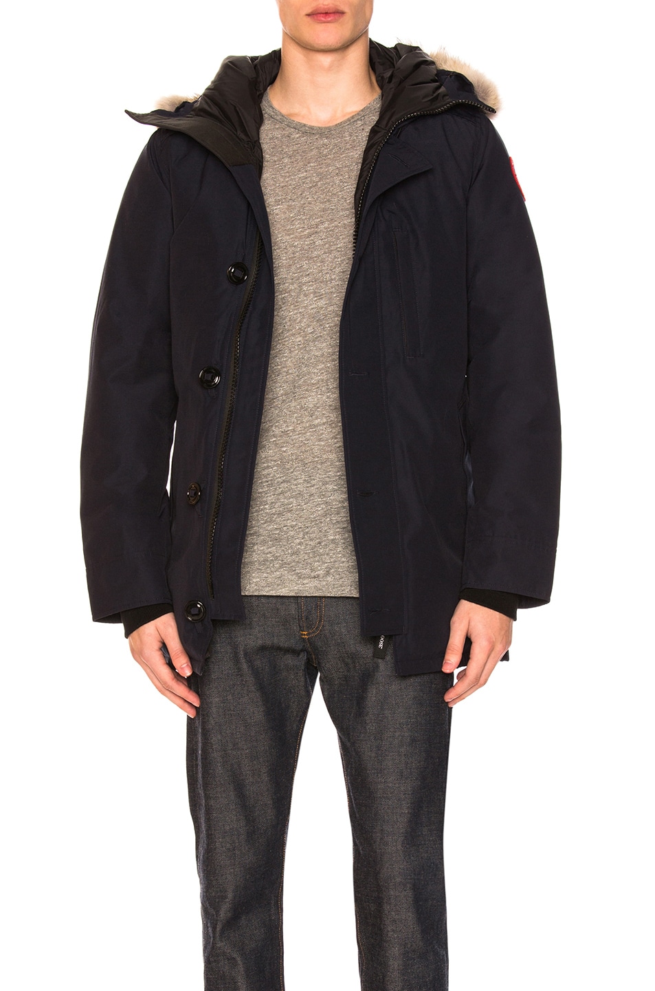 Image 1 of Canada Goose Chateau Parka With Coyote Fur Trim in Admiral Blue