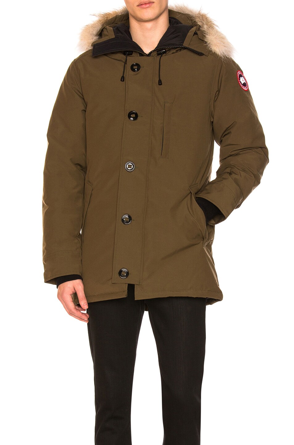 Image 1 of Canada Goose Chateau Parka With Coyote Fur Trim in Military Green