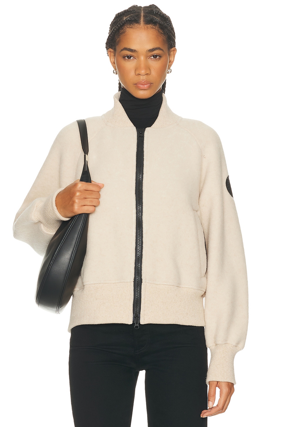 Image 1 of Canada Goose Sierra Fleece Bomber Jacket in Light Tan
