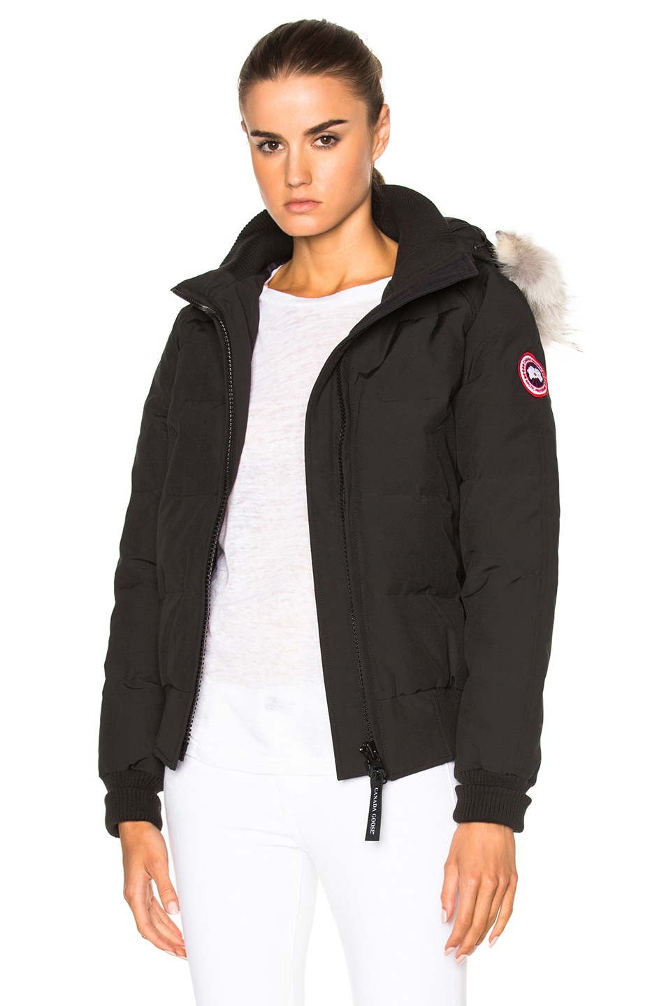 Image 1 of Canada Goose Savonna Bomber With Coyote Fur in Black