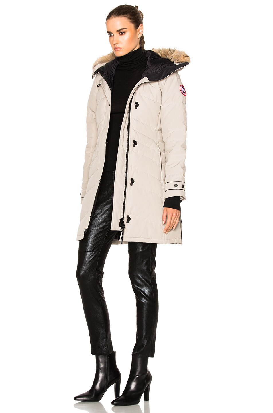 Canada Goose Lorette Parka with Coyote Fur in Limestone | FWRD