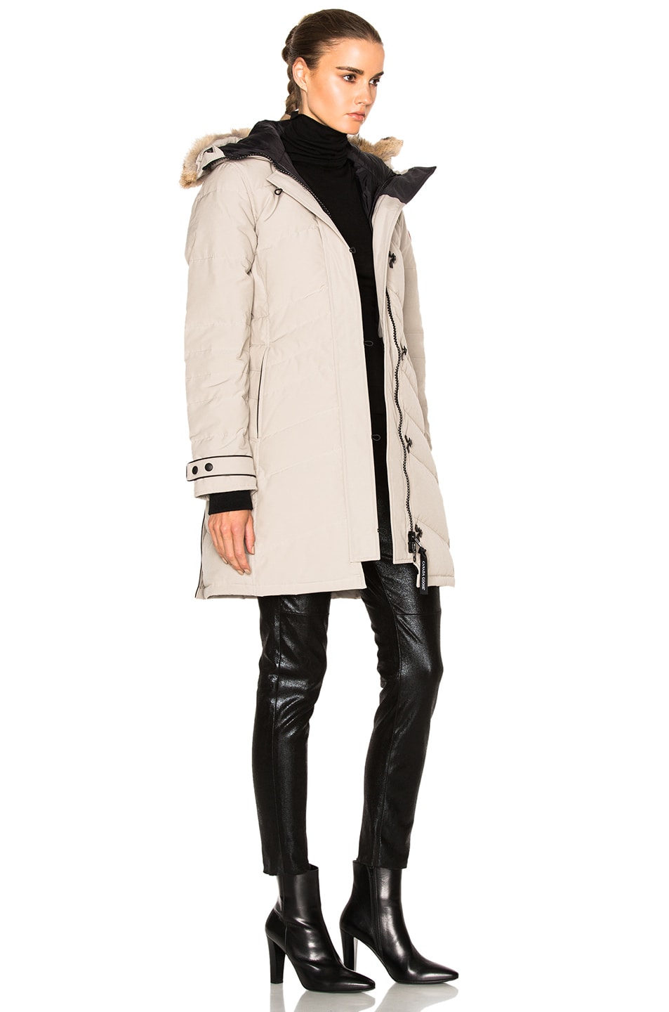 Canada Goose Lorette Parka with Coyote Fur in Limestone FWRD