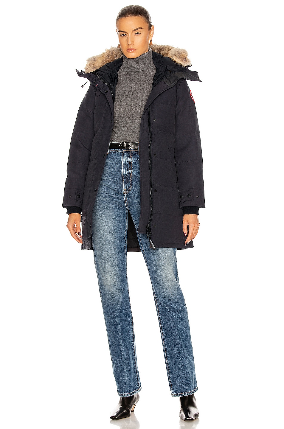 Image 1 of Canada Goose Shelburne Parka with Coyote Fur in Navy