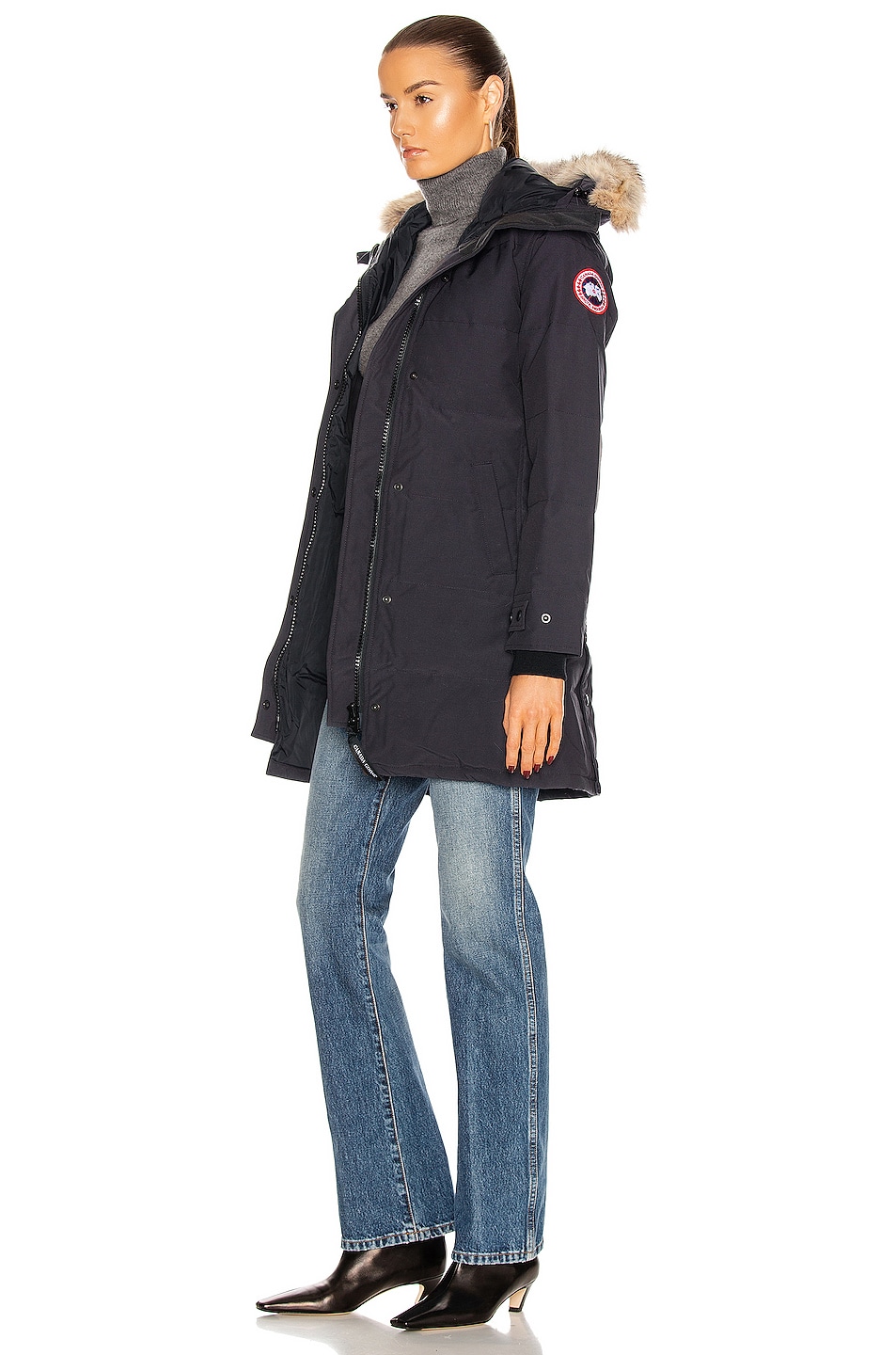 Canada Goose Shelburne Parka With Coyote Fur In Navy | FWRD