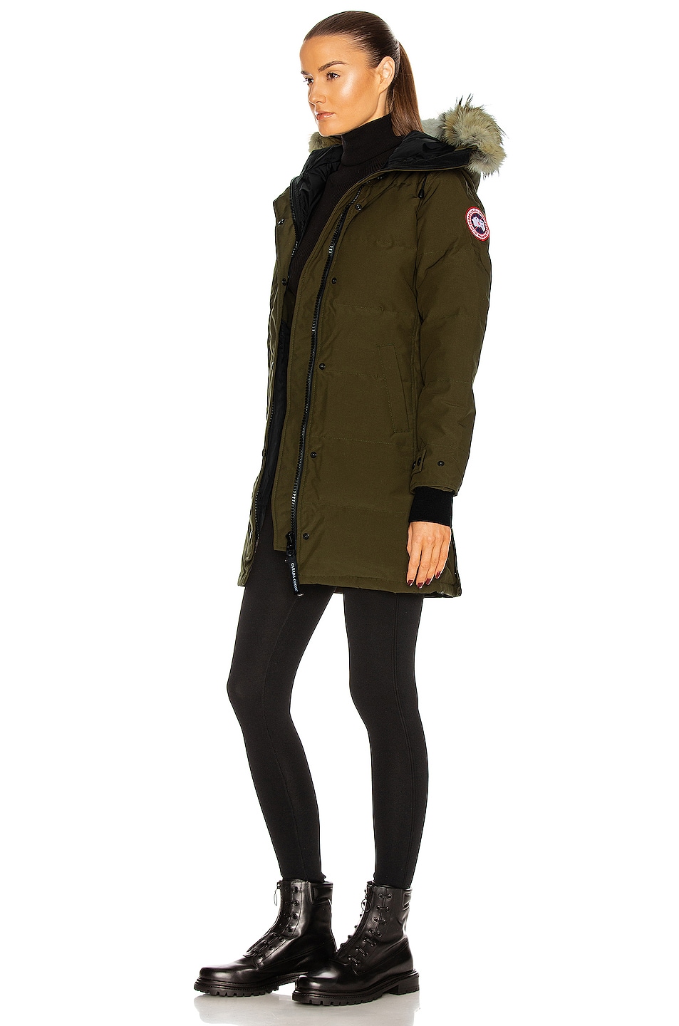Canada Goose Shelburne Parka with Coyote Fur in Military Green | FWRD