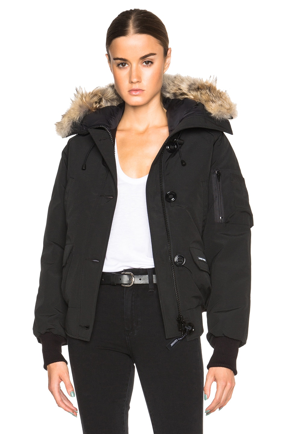 Image 1 of Canada Goose Chilliwack Bomber with Coyote Fur in Black