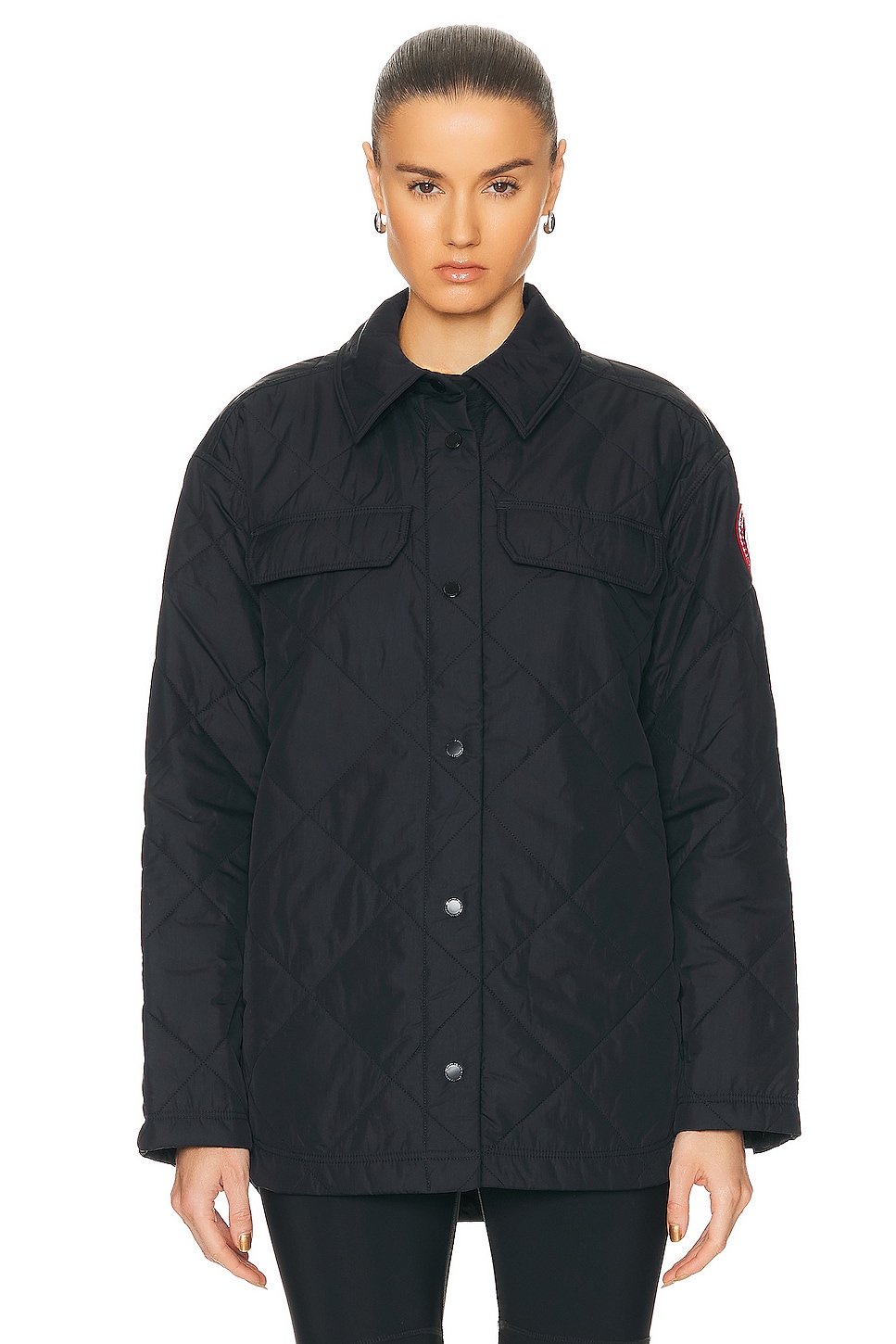 Image 1 of Canada Goose Albany Quilted Shirt Jacket in Black