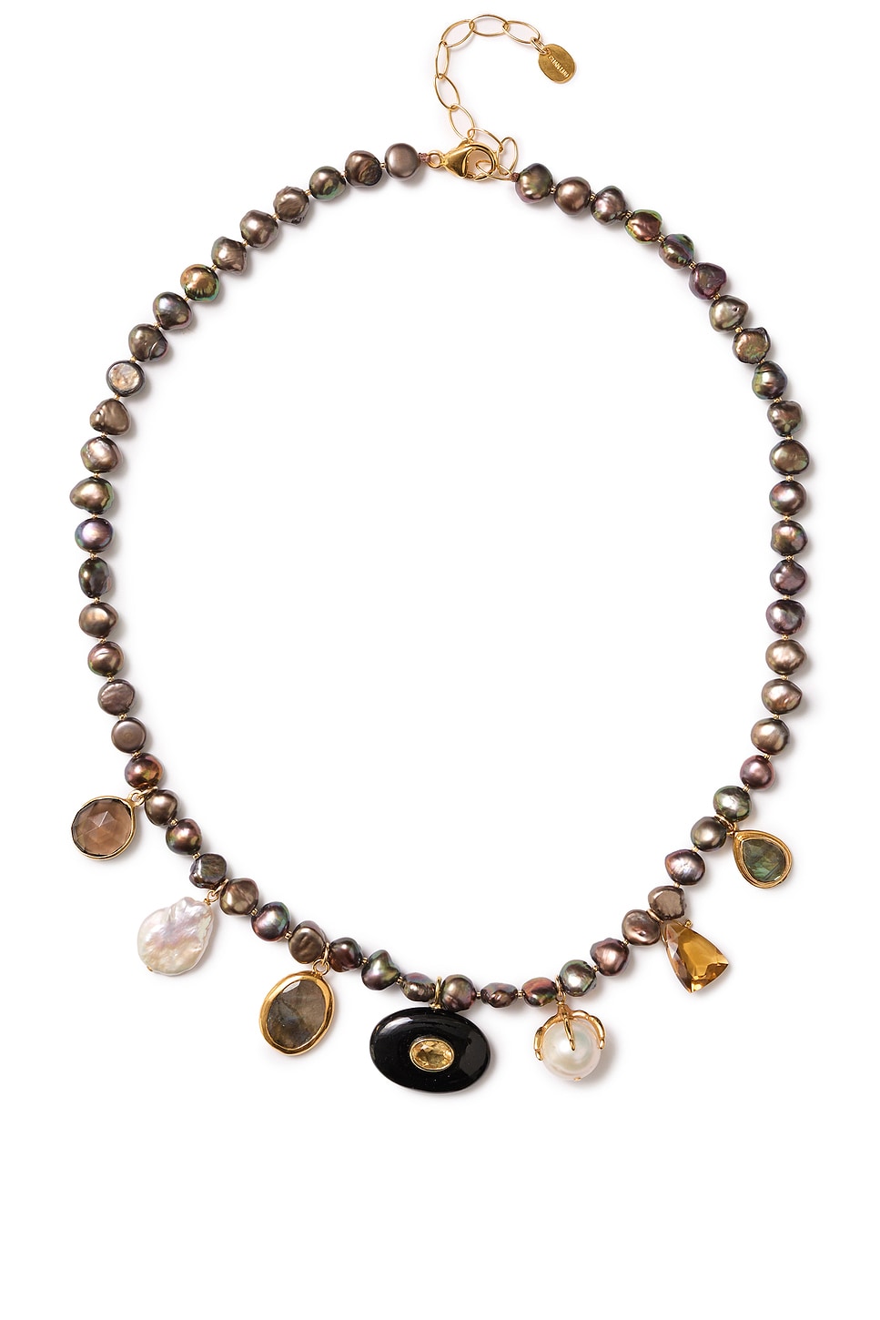 Image 1 of CHAN LUU Seed Charm Necklace in Peacock Pearl