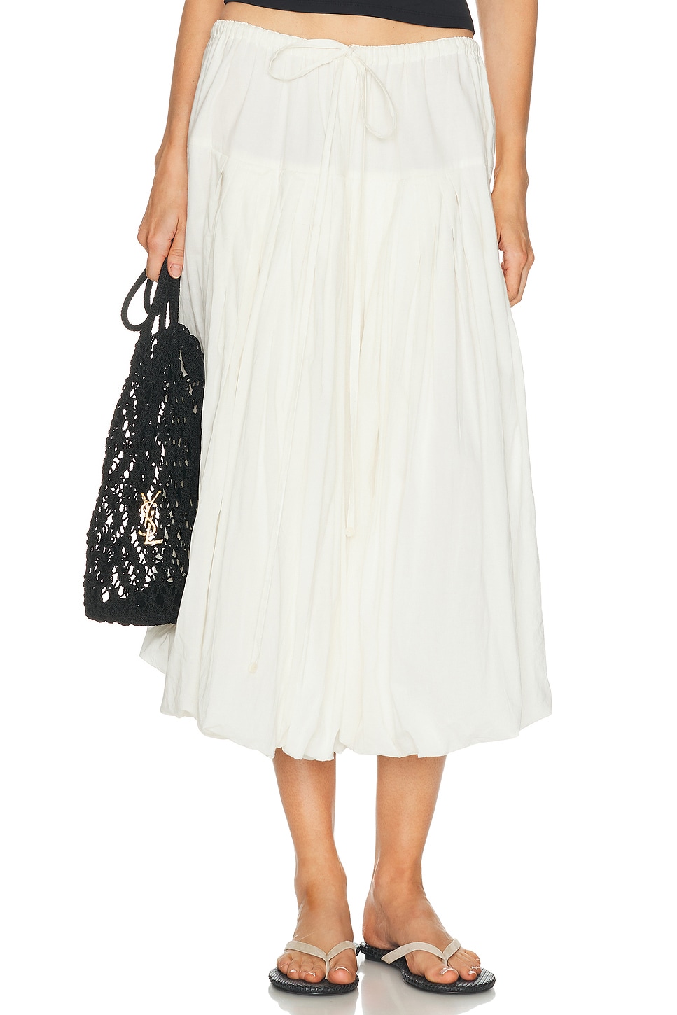 Chan Luu Bubble Midi Skirt In White