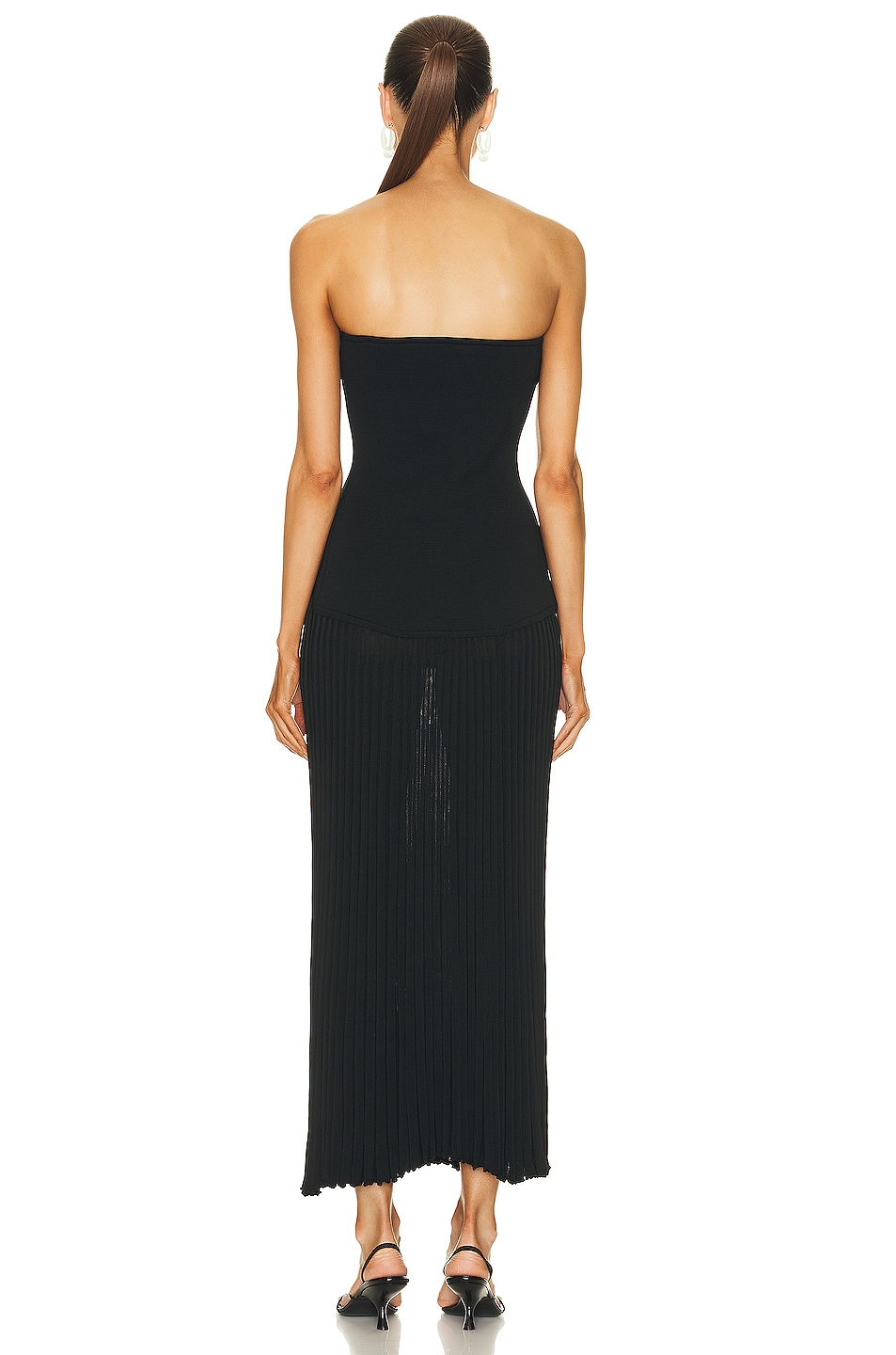 Christopher Esber Hibiscus Embroidered Rib Skirt (Black) main image 1