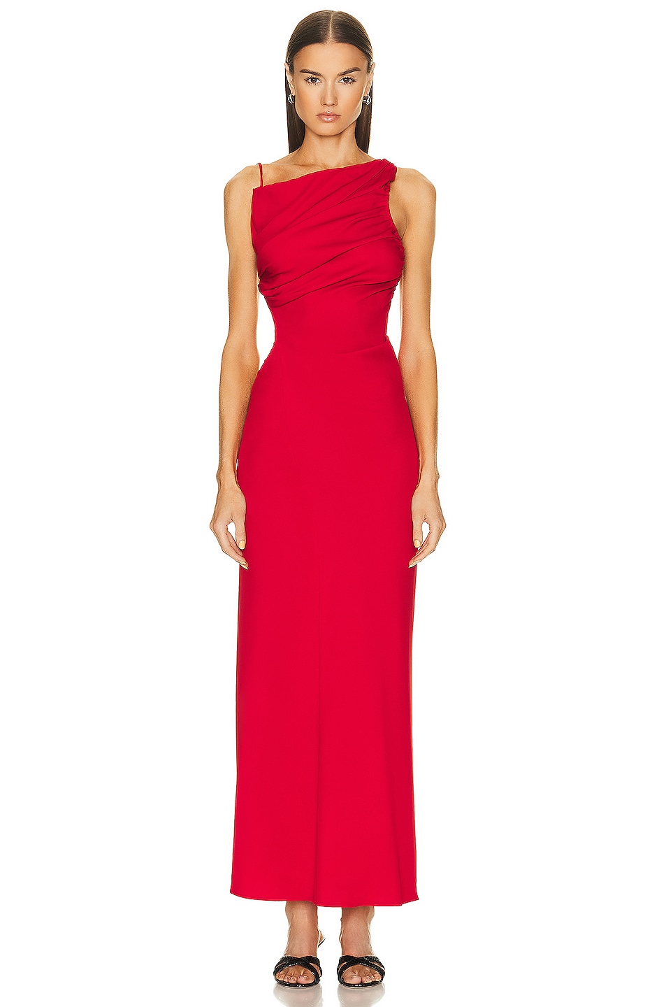 Image 1 of Christopher Esber Cowl Drape Dress in RUBRUM RED