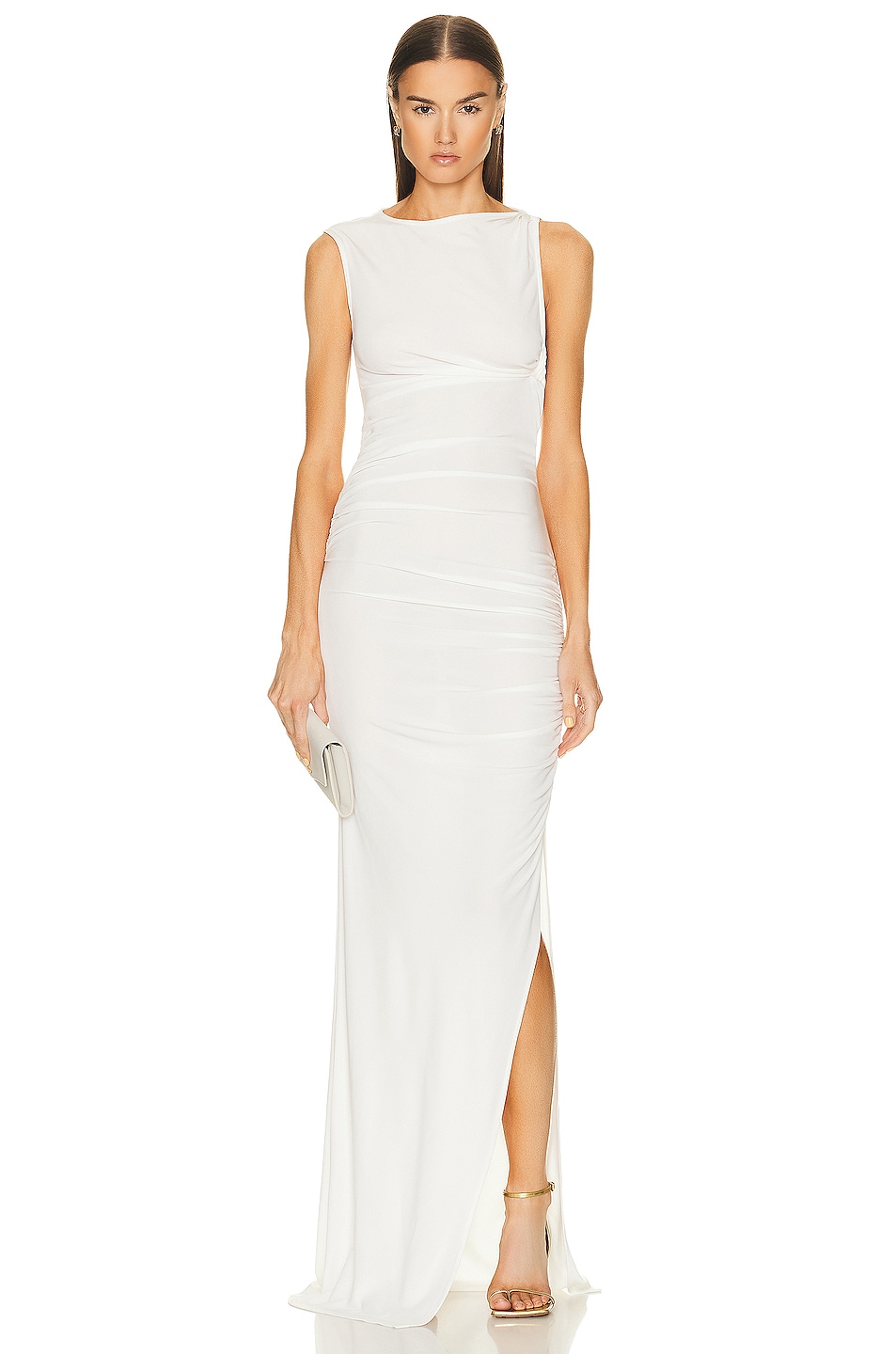 Image 1 of Christopher Esber Gesine Twisted Column Dress in WHITE
