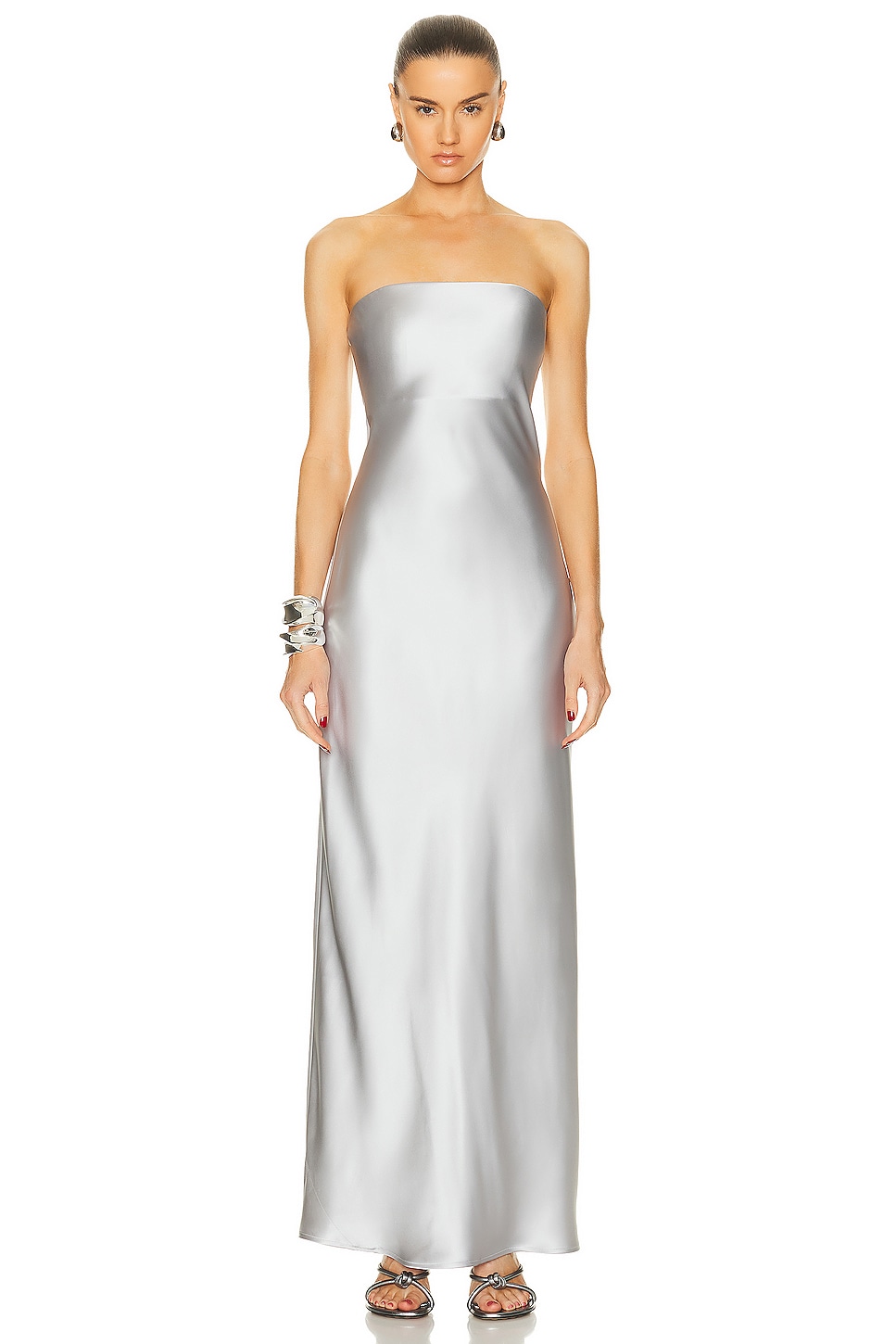 Image 1 of Christopher Esber Palladium Strapless Dress in Silver