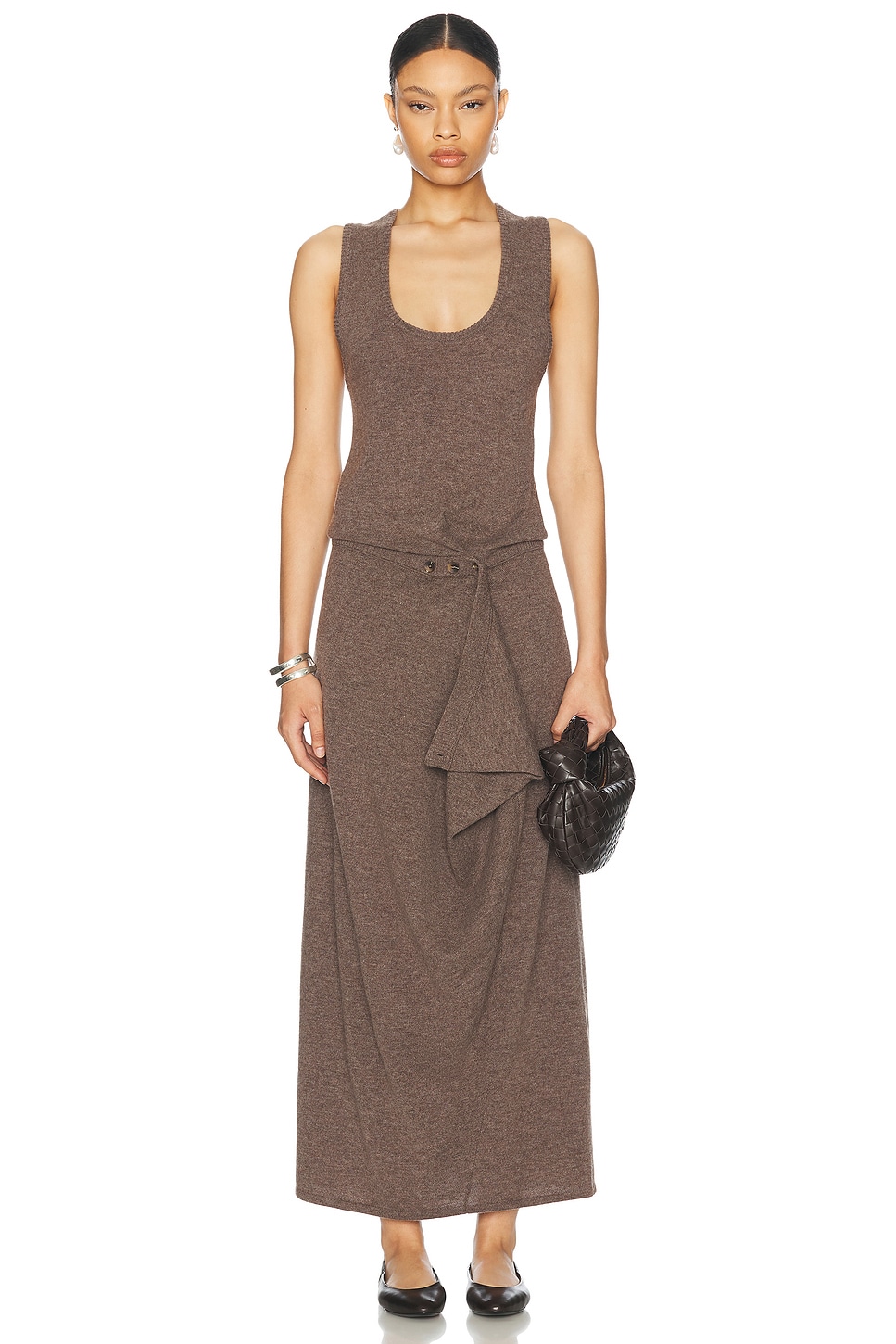 Shop Christopher Esber Fasten Cashmere Tank Dress In Carbon Grey