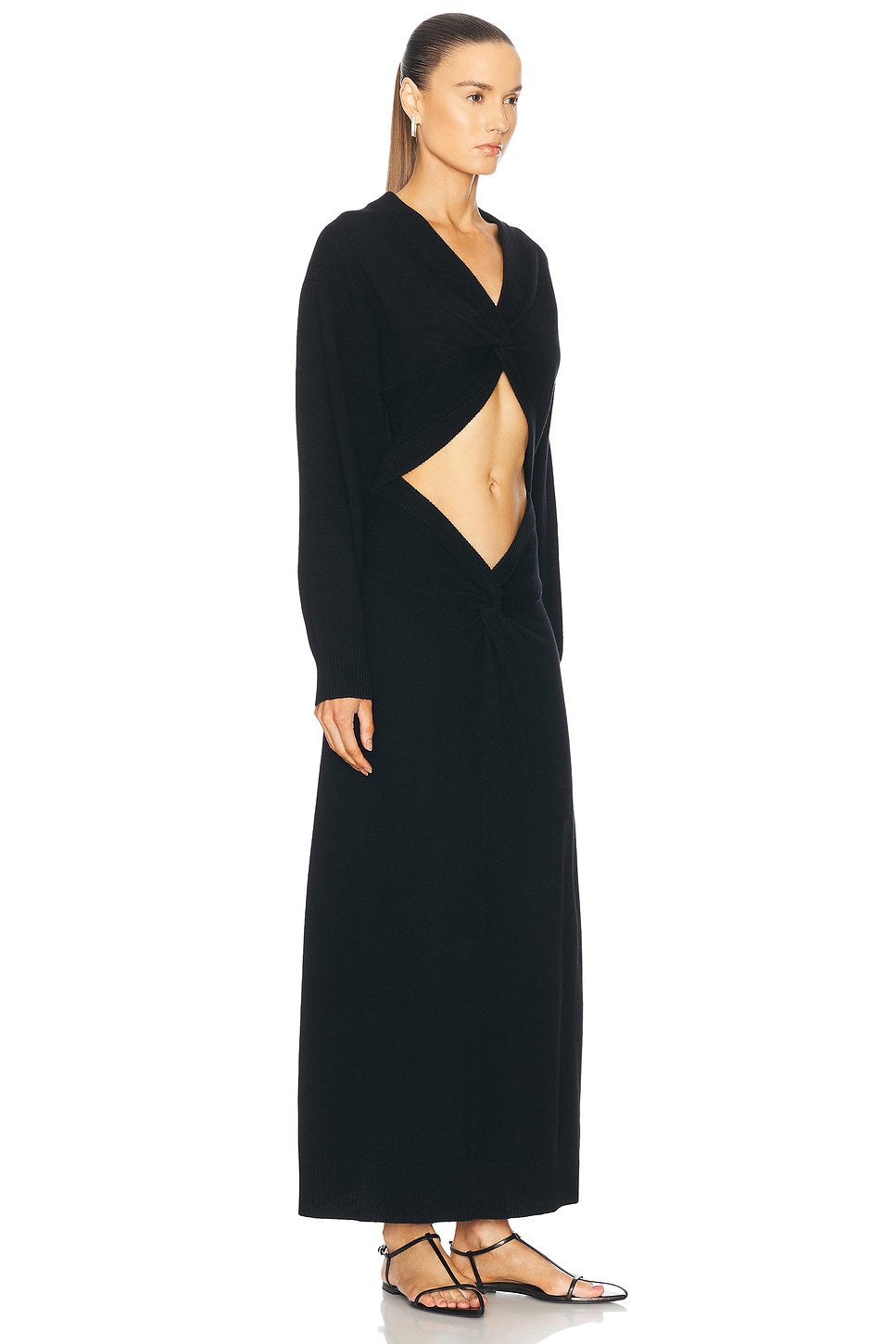 Twist Disconnect Cashmere Dress - Thumbnail 2