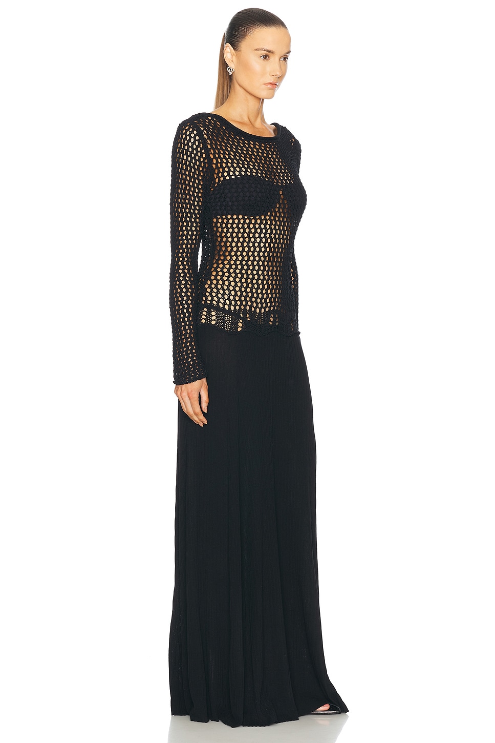 Christopher Esber Grafted Long Sleeve Dress In Black