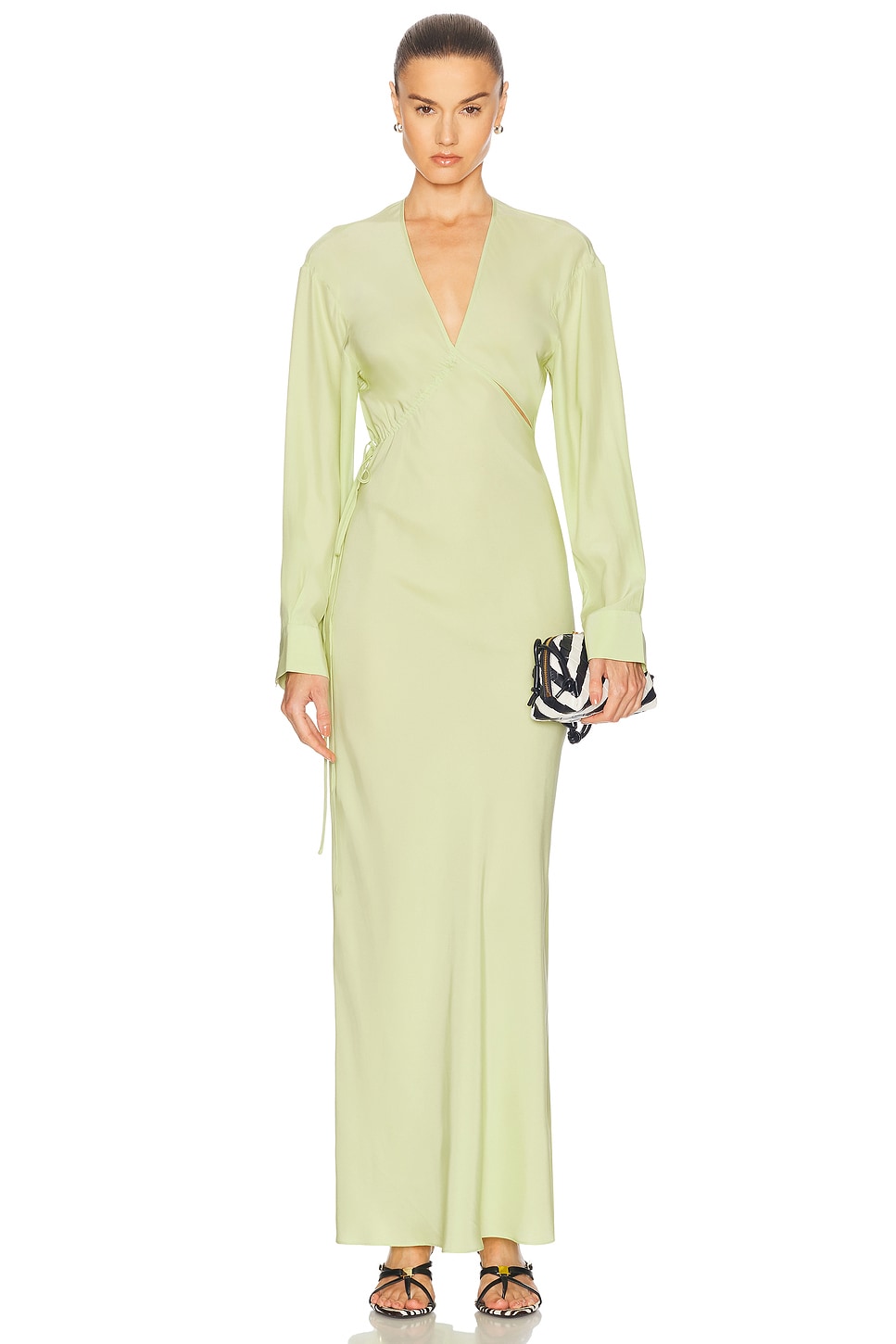 Image 1 of Christopher Esber Crosscut Silk Dress in Melon