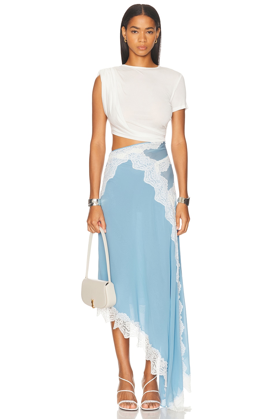 Image 1 of Christopher Esber Verve Twisted Tee Dress in Cielo Blue & Multi