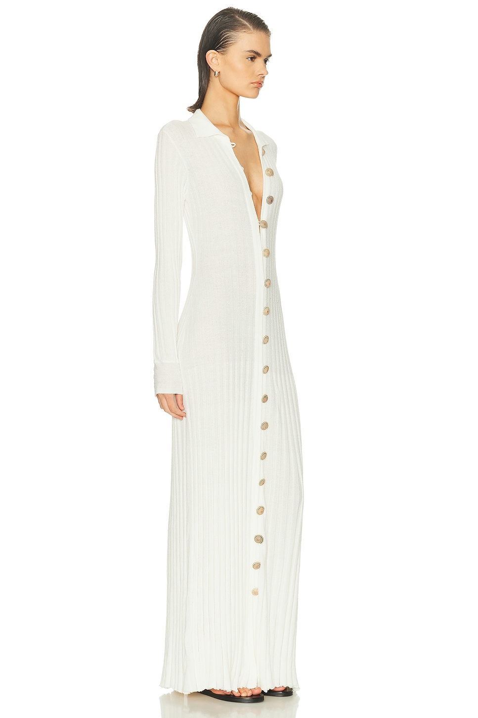 Christopher Esber Sundial Shell Knit Cardigan Dress In White