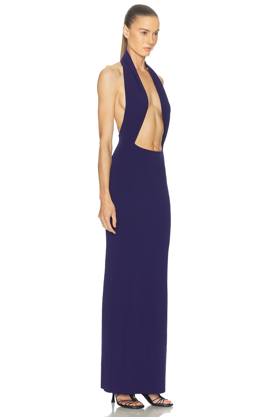 Christopher Esber Slope Knit Halter Dress In Blue