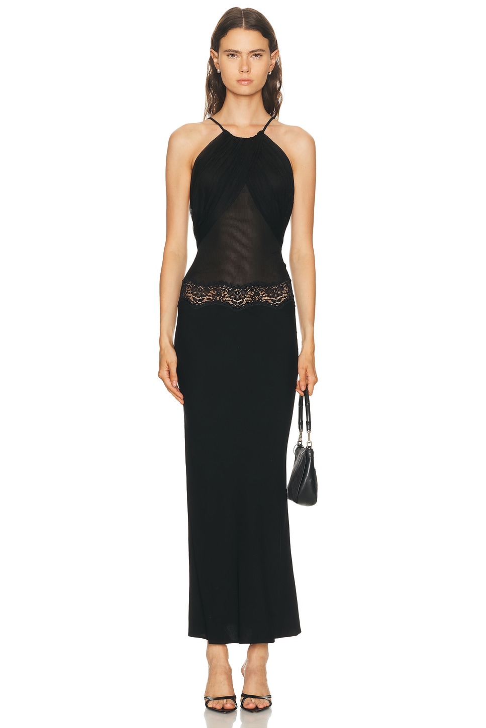 Image 1 of Christopher Esber Swept Draped Dress in Black