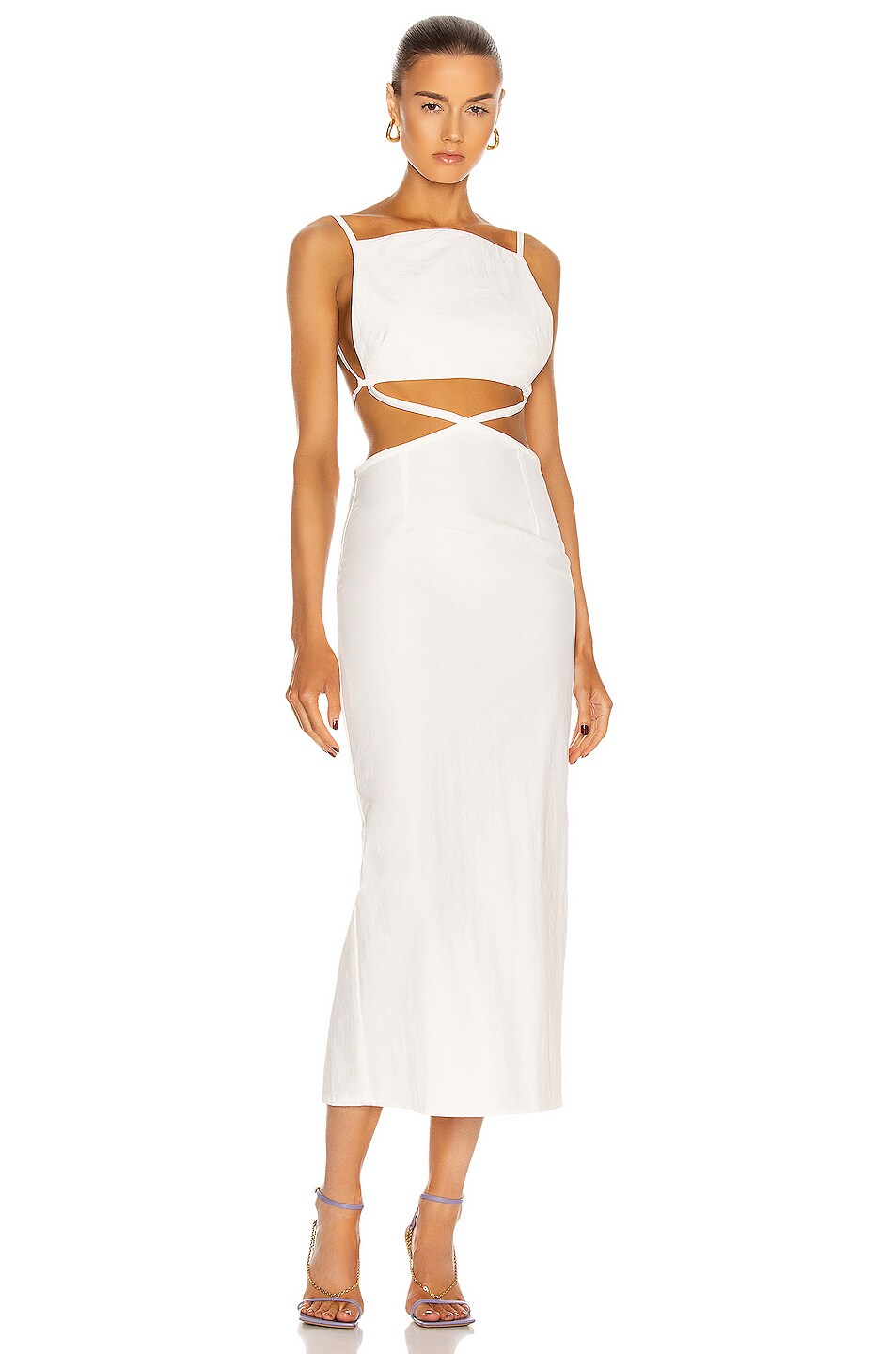 Image 1 of Christopher Esber Carly Squared Tie Dress in White