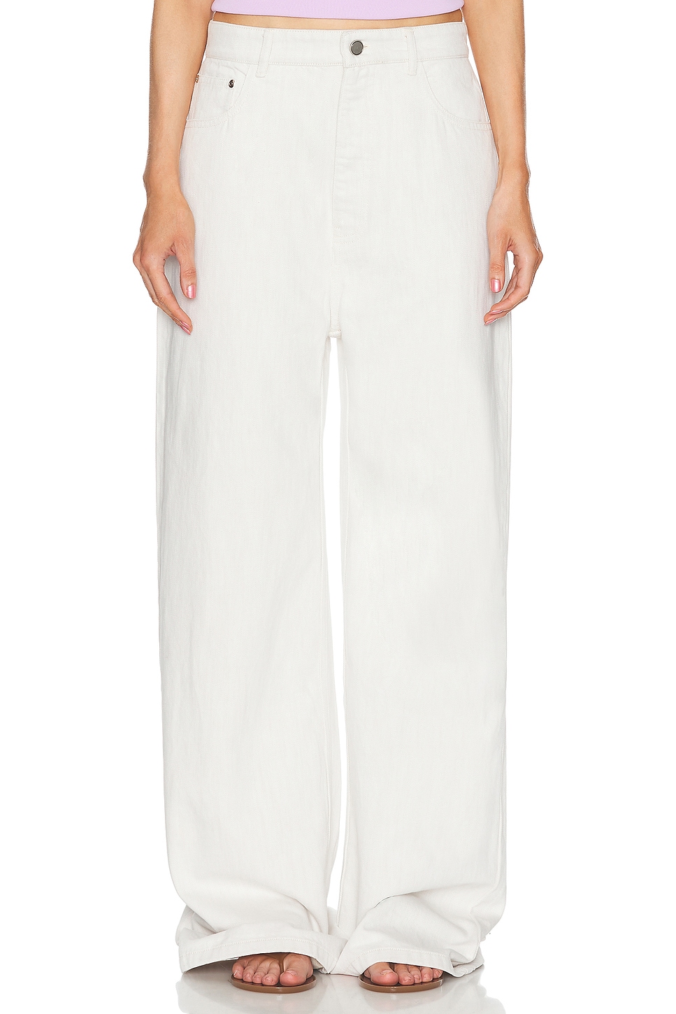 Image 1 of Christopher Esber Oversized Drop Waist in White Melange