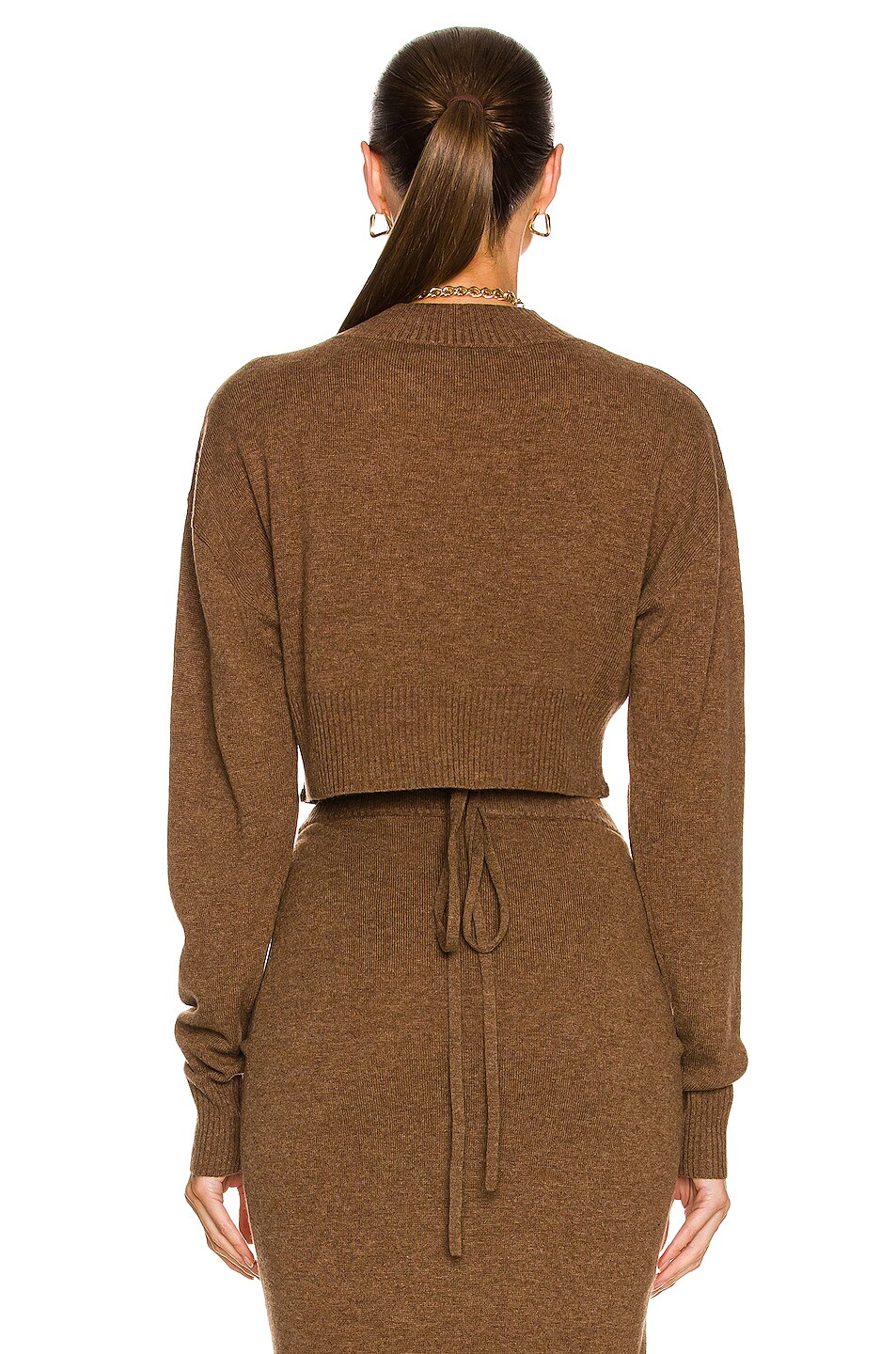 Christopher Esber Crop Tie Sweater in Fawn | FWRD