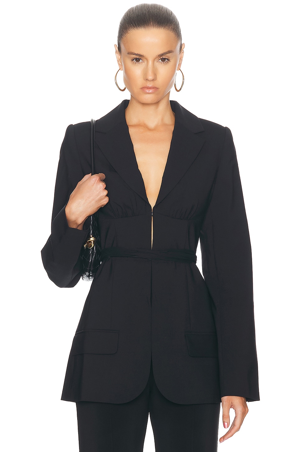 Image 1 of Christopher Esber Balconette Tie Front Blazer in Black