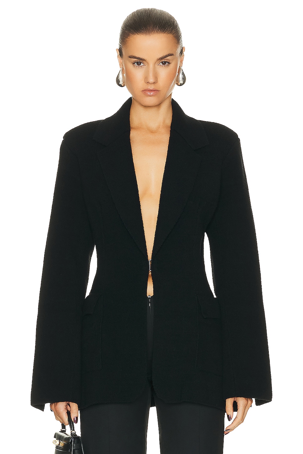 Image 1 of Christopher Esber Helix Knitted Blazer in Black