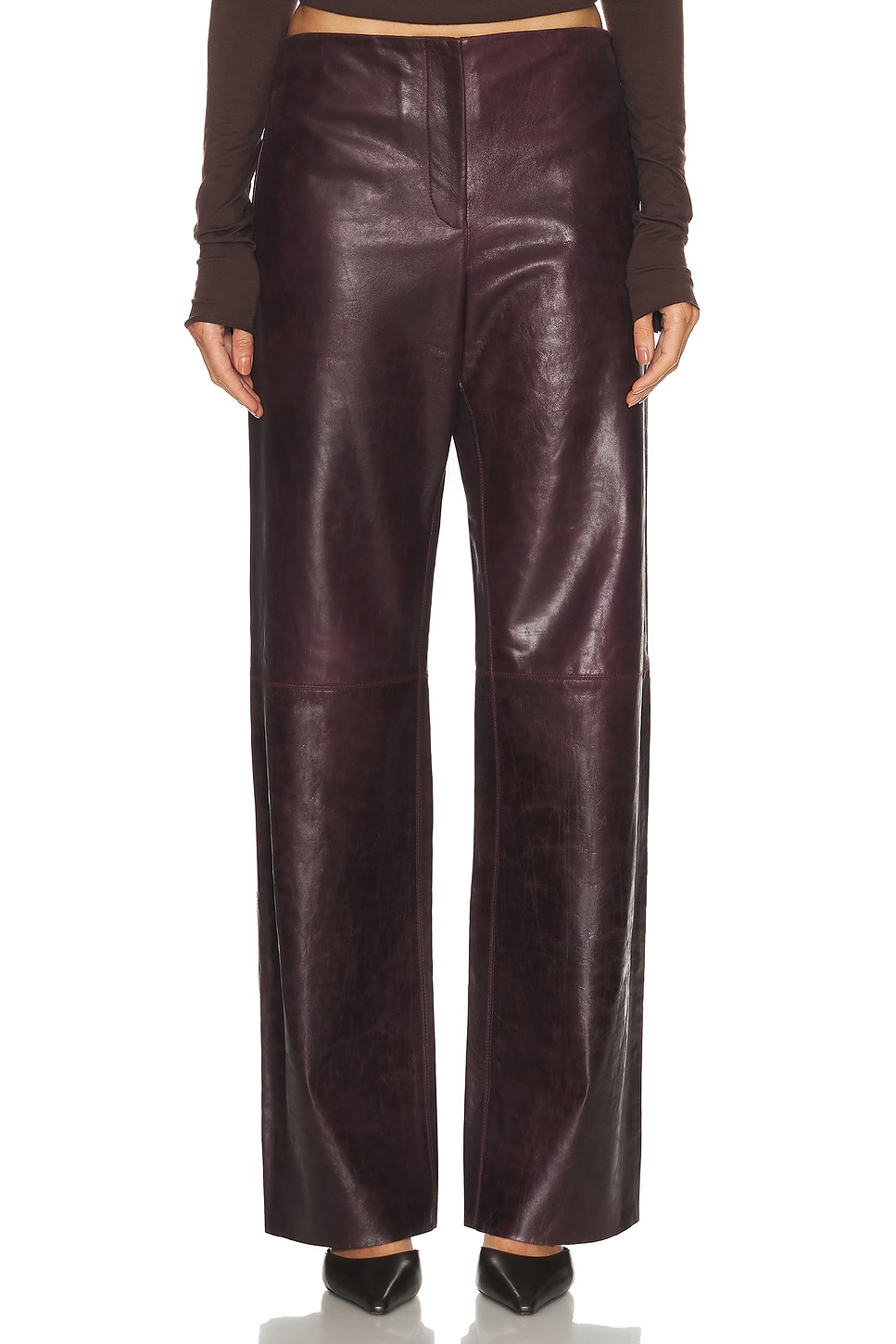 Image 1 of Christopher Esber Redux Leather Pant in Maroon