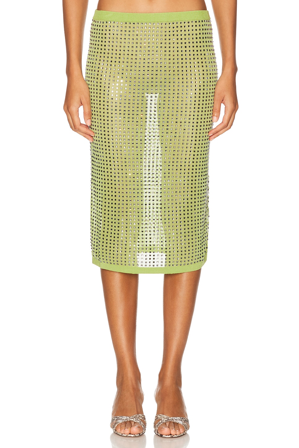 Image 1 of Christopher Esber Cirrus Straight Skirt in Fern