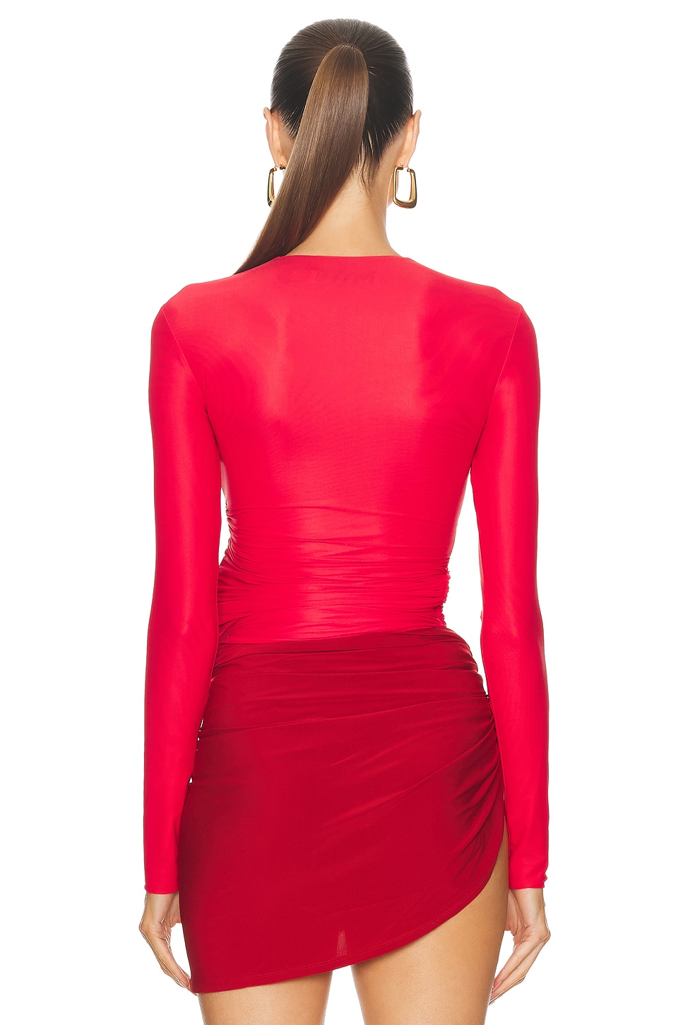 Image 4 of Christopher Esber Looped Long Sleeve Top in Cherry