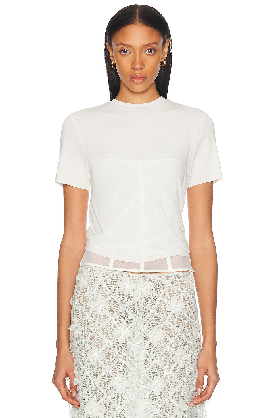Coiled Jersey Corseted Tee - Thumbnail 3