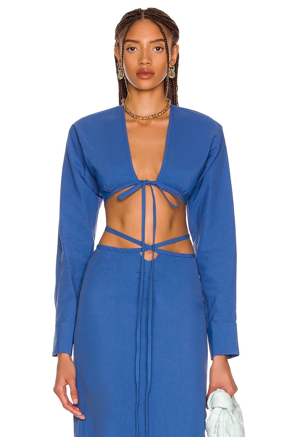 Image 1 of Christopher Esber Magyar Cropped Top in Lapis