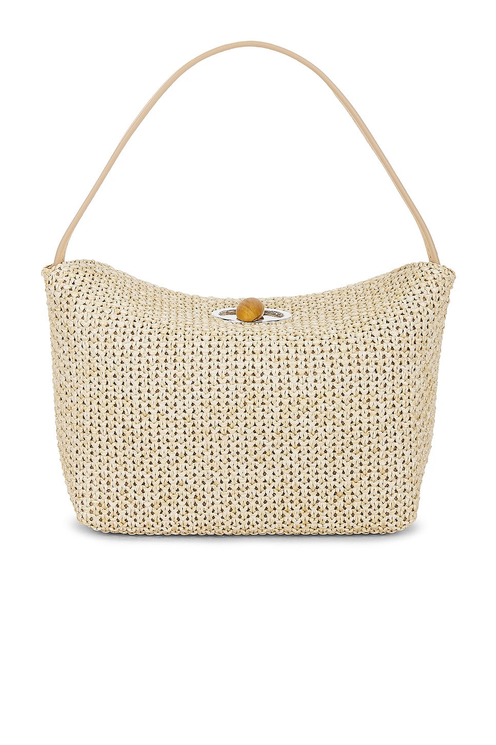 Christopher Esber Turnlock Raffia Mini Shoulder Bag In Brown