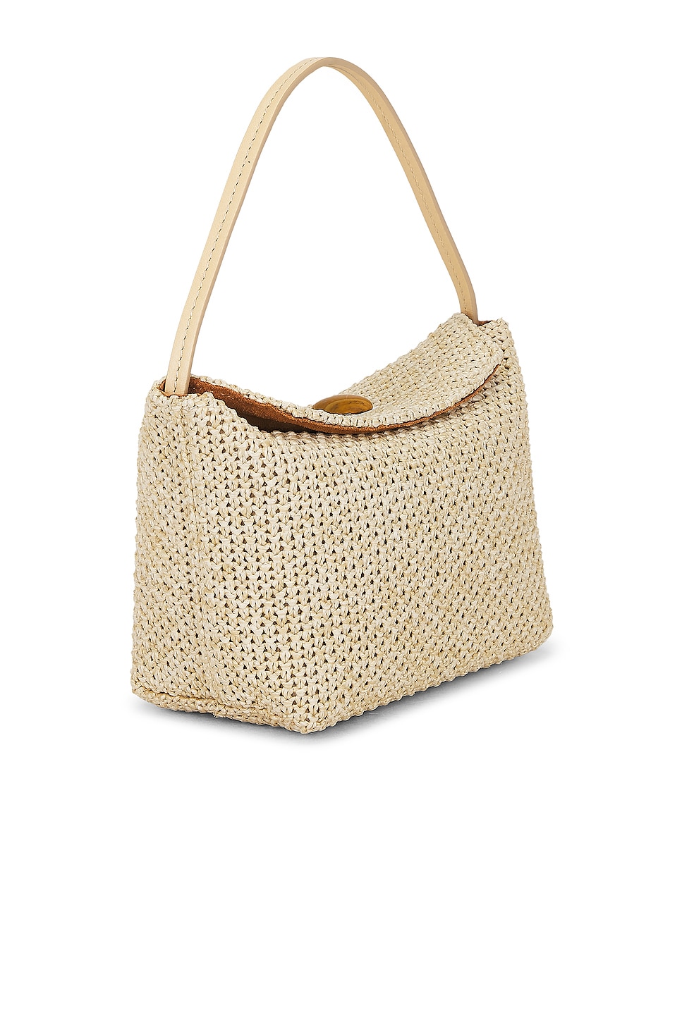 Christopher Esber Turnlock Raffia Mini Shoulder Bag In Brown