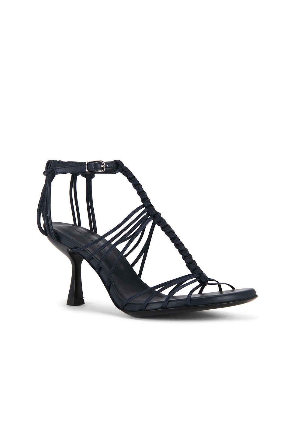 Christopher Esber Isla Satin Knotted Sandal In Black